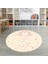 Dijital Baskılı Kaymaz Yıkanabilir Eğlenceli Yuvarlak Çocuk Odası Halısı, N-Y-Çocuk-12-Krem, 1