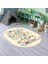 Dijital Baskılı Kaymaz Yıkanabilir Eğlenceli Eğitici Oval Çocuk Odası Halısı, N-O-Çocuk-48-Krem, 1