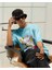 Unisex Salaş Sarı Pamuk Trend Rahat Tshirt 1
