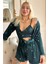 Zümrüt Sunlit Desenli Bambu Crop Sabahlıklı Şortlu Kadın Pijama Takımı 1