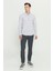 Slim Fit Dar Kesim Düğmeli Yaka Keten Görünümlü Pamuk Flamlı Gömlek 2