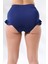 Aykum,yüksek Bel Bikini Altı Fırfırlı Astarlı,lacivert 4