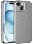 Apple iPhone 15 Kılıf Kamera Korumalı Simli Lüks Işıltılı Silikon 1