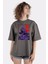 Füme Pamuk Bisiklet Yaka Oversize T-Shirt Eva 01 Evangelion 1