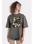 Füme Pamuk Bisiklet Yaka Oversize T-Shirt Gundam The First 1