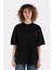 Kadın Oversize Bisiklet Yaka T-Shirt 1