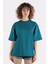 Kadın Oversize Bisiklet Yaka T-Shirt 1