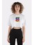 Beyaz Pamuk Bisiklet Yaka Crop T-Shirt Too Good, Too Bad 1