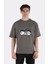 Füme Pamuk Bisiklet Yaka Oversize T-Shirt Itachi In The Sky With Crows 1