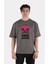 Füme Pamuk Bisiklet Yaka Oversize T-Shirt Kame House Pink 1