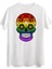 Erkek Beyaz Gay Pride Rainbow Flag Sugar Skull 1