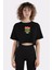 Siyah Pamuk Bisiklet Yaka Crop T-Shirt 80S Music Matters 80S Style Retro Vintage COLORS_EM1009 1