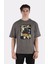 Füme Pamuk Bisiklet Yaka Oversize T-Shirt Gundam The First 1