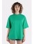 Kadın Oversize Bisiklet Yaka T-Shirt 1