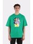 Yeşil Pamuk Bisiklet Yaka Oversize T-Shirt Zoro Samurai Wano Kuni Arc 1