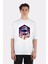 Beyaz Oversize T-Shirt Astronaut Eating Donut And Pizza 1
