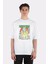 Beyaz Oversize T-Shirt The Mandalorian He Goes Where I Go 1
