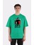 Yeşil Pamuk Bisiklet Yaka Oversize T-Shirt Zoro Samurai Wano Kuni Arc 1