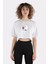 Beyaz Pamuk Bisiklet Yaka Crop T-Shirt Zero Two 1
