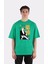 Yeşil Pamuk Bisiklet Yaka Oversize T-Shirt Zoro Samurai Wano Kuni Arc 1