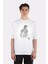 Beyaz Oversize T-Shirt Demonic Hanma Mantis 1