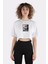 Beyaz Pamuk Bisiklet Yaka Crop T-Shirt Inosuke Sama 1