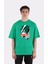Yeşil Pamuk Bisiklet Yaka Oversize T-Shirt Zoro Samurai Wano Kuni Arc 1