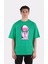 Yeşil Pamuk Bisiklet Yaka Oversize T-Shirt Zoro Samurai Wano Kuni Arc 1
