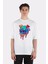 Beyaz Oversize T-Shirt Psychedelic Mushrooms Skull Dripping 1