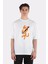 Beyaz Oversize T-Shirt Fox Playing Banjo - Funny Fox 1