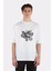 Beyaz Oversize T-Shirt Octopus 1
