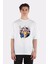 Beyaz Oversize T-Shirt Angemon And Angewomon 1