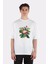 Beyaz Oversize T-Shirt Flamingo Tropical Summer 1