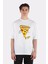 Beyaz Oversize T-Shirt Wtf Pizza 1