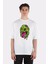 Beyaz Oversize T-Shirt Scary Zombie Head Horror Halloween 1