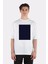 Beyaz Oversize T-Shirt Solar System Pattern Design 1