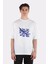 Beyaz Oversize T-Shirt Tic Tac Toe Blue Vintage 1