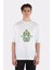 Beyaz Oversize T-Shirt Hamsa Hand - Turquoise(December) 1