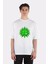 Beyaz Oversize T-Shirt Cute Weed Leaf Emoticons 1