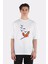 Beyaz Oversize T-Shirt Scarlet Macaw In Flight 1