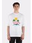 Beyaz Oversize T-Shirt Flamingo Summer Beach 1
