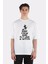 Beyaz Oversize T-Shirt Halloween Witch On Broomstick Wearing Wizards Hat 1