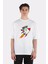 Beyaz Oversize T-Shirt Flying Unicorn On A Rocket 1