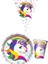 Unicorn Beyaz 8 Kişilik Kız Doğum Günü Mini Set Kız Çocuk Parti Seti Süsleme 1