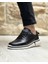 0127 Deri Siyah Sneaker Erkek Ayakkabı 1