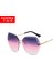 Moda Düzensiz Güneş Gözlüğü Kişiselleştirilmiş Çerçeve Cut-Edge Güneş Gözlüğü Kadın Trendy Güneş Gözlüğü C6-Altın Çerçeve Açık Pembe Film (Yurt Dışından) 2