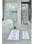 Dijital Baskılı Kaymaz Yıkanabilir Bath Ikili Banyo Takımı Klozet Takımı, N-Klozet-07-Mavi, 4