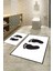 Dijital Baskılı Kaymaz Yıkanabilir Ayak Desen Ikili Banyo Takımı Klozet Takımı, N-Klozet-21-Beyaz, 5