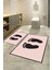 Dijital Baskılı Kaymaz Yıkanabilir Ayak Desen Ikili Banyo Takımı Klozet Takımı, N-Klozet-21-Pembe, 5