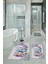 Dijital Baskılı Kaymaz Yıkanabilir Yaprak Ikili Banyo Takımı Klozet Takımı, N-Klozet-25-Gri, 1